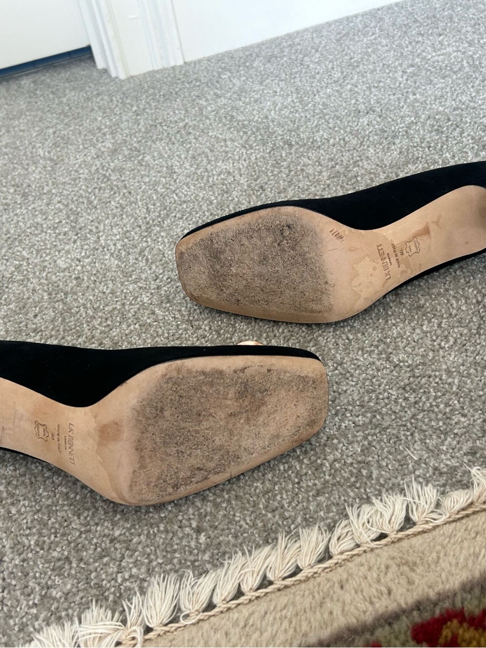 LK Bennett Black Suede Pumps with Gold Circle Accent - Picture 5 of 5